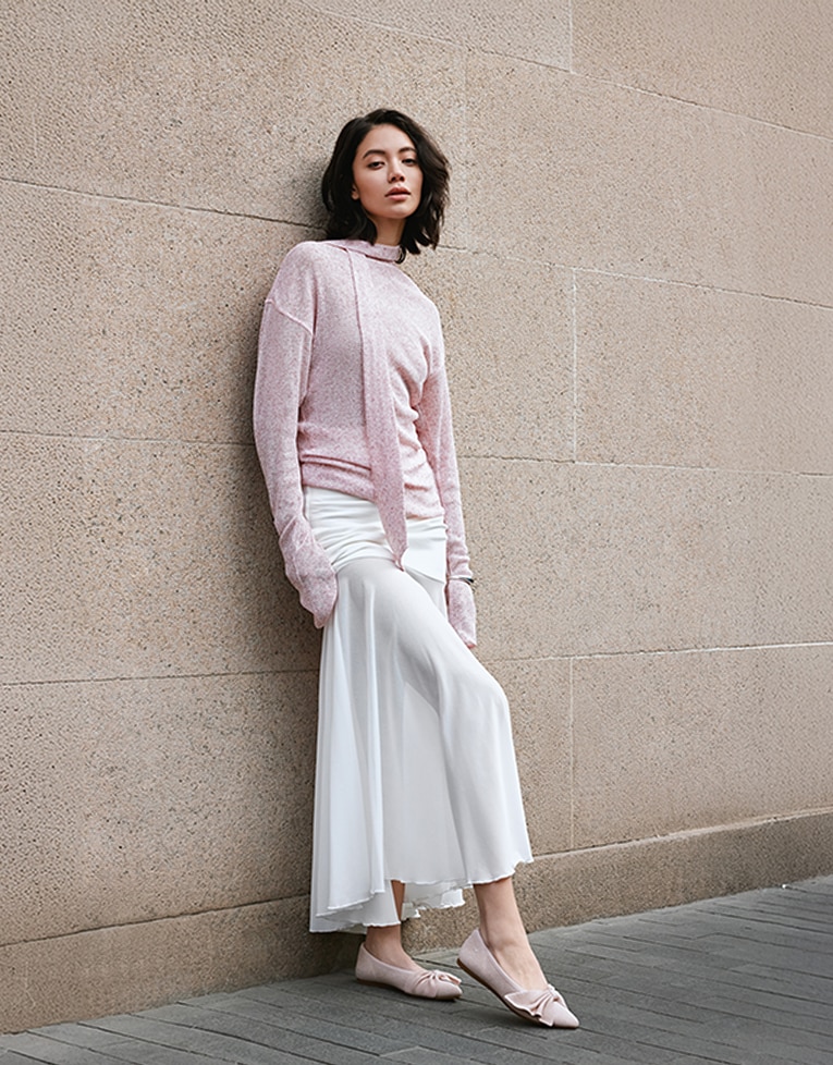 Azura] ポインテッドトゥ リボン付き フラット – VIVAIA JAPAN